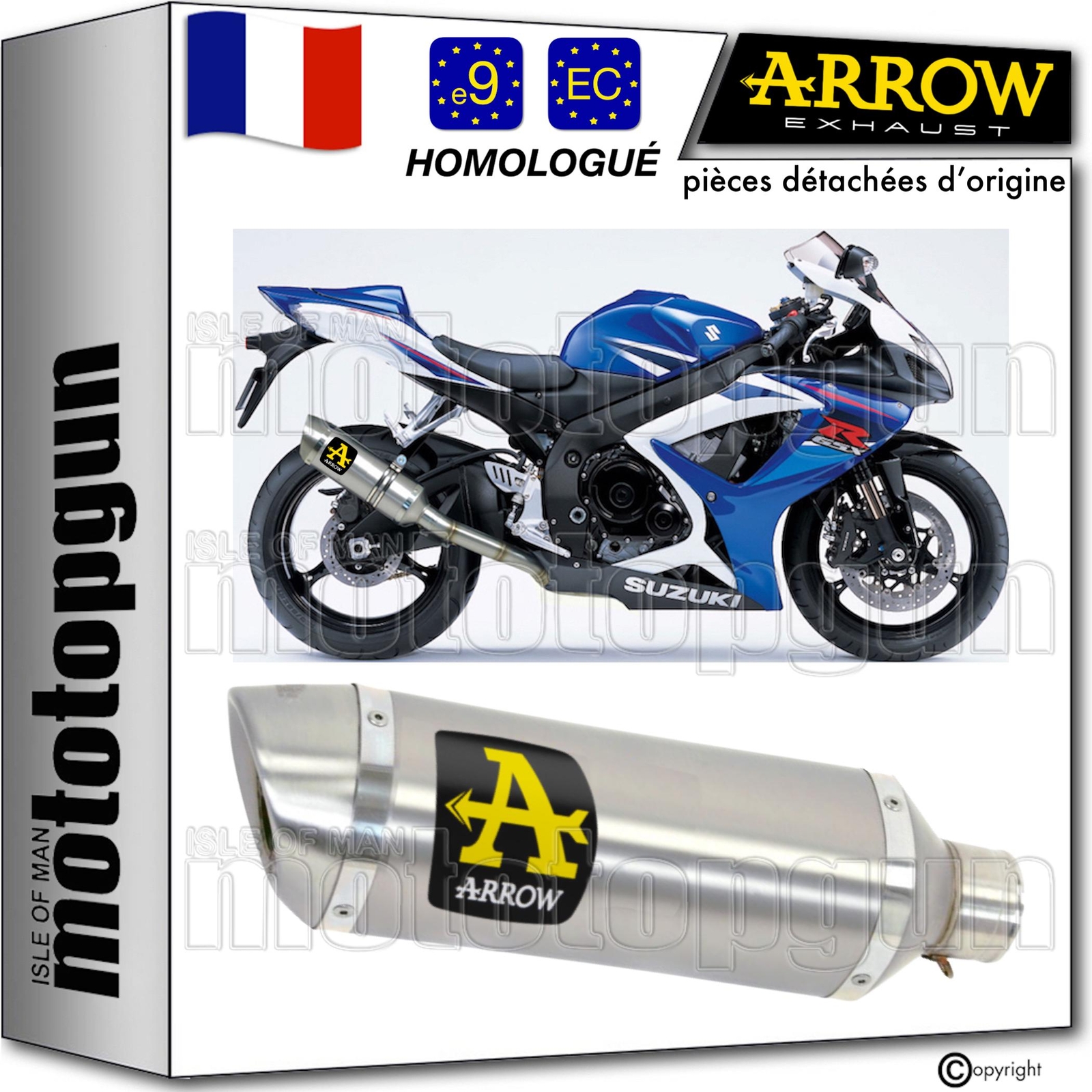 Silencieux Arrow Thunder pour réparer l'échappement GSX-R 750