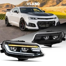 LED Projector Headlights For 2016-2018 Chevy Chevrolet Camaro Dynamic DRL Pair