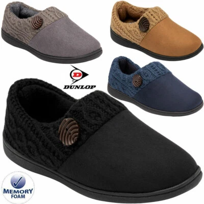 LADIES SLIPPERS WOMEN DUNLOP MEMORY FOAM FUR THERMAL ANKLE BOOTS WARM SHOES SIZE