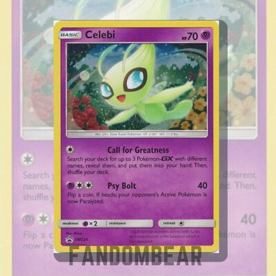 Celebi SM224 Black Star PROMO COSMOS HOLO FOIL card 2019 Pokemon