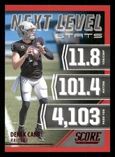 Derek Carr - 2021 Score #NL5 Next Level Stats - Red Foil - Raiders
