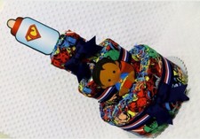 Superheroes Baby Diaper Cake Shower Gift Centerpiece Present African American