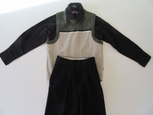 Youth Boys 3pc Dress Outfit 8 Slim Black Shirt-Vest-Slacks Pants Church Set Lot