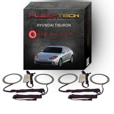 Red Angel Eye Led Headlight Halo Kit For 2007-2008 Hyundai Tiburon Headlights