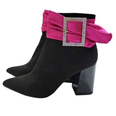 Betsey Johnson MILLBURN Pink Black Rhinestone Fashion Boot  display picture 2