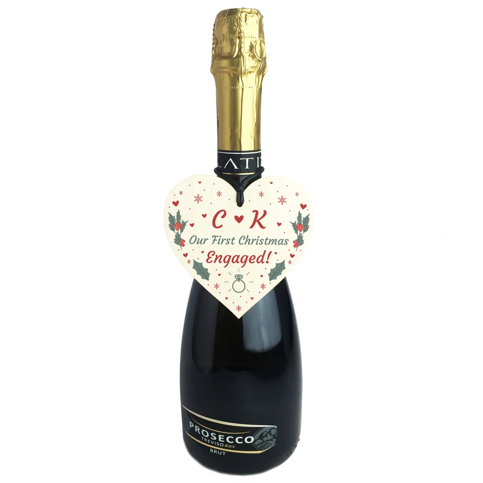 Handmade 1st Christmas Engaged Personalised Heart Engagement Party Decoration - Image 3 of 4