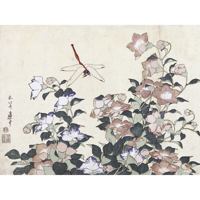 Hokusai Ballonglocke Libelle japanische Malerei riesiges Wandbild Poster Druck