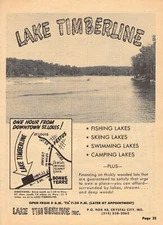 1970 PRINT AD / LAKE TIMBERLINE / BONNE TERRE,MISSOURI / 1 HOUR FROM ST LOUISE