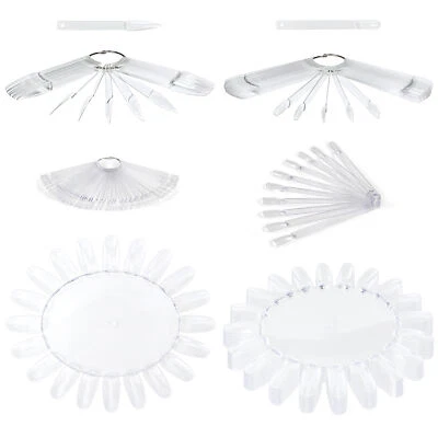 Tip Demo Ring UV LED Gel Sticks Klar Mandel Stiletto Fächer NailArt Präsentation