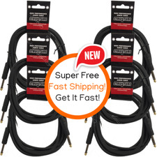 6 PACK Black Strukture SC06 6ft Instrument Cable Thick ABS LIFETIME WARRANTY 