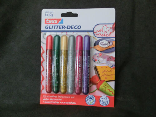 Tesa Glitter - Deco 6er Pack verschiedene Farben 59900 BR (10gr=0,483€) - Bild 1 von 1