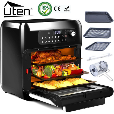 Fritteusen 12 Programmen Heißluftfritteuse Backofen Drehgrill Friteuse Air Fryer