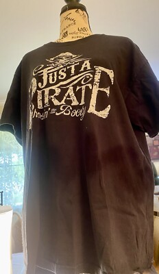 Large Cotton Shirt Just A Pirate Looking  for Booty Unisex T-Shirt Black White