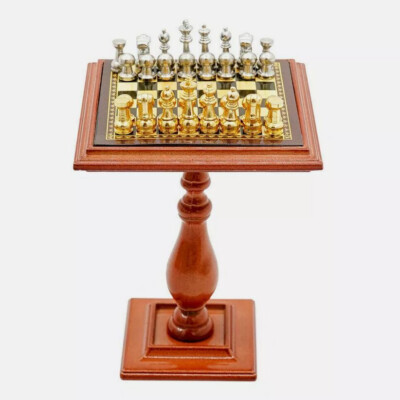 1:12 Scale Dollhouse Miniatures Chess Table Set Accessories Miniature ChessBoard