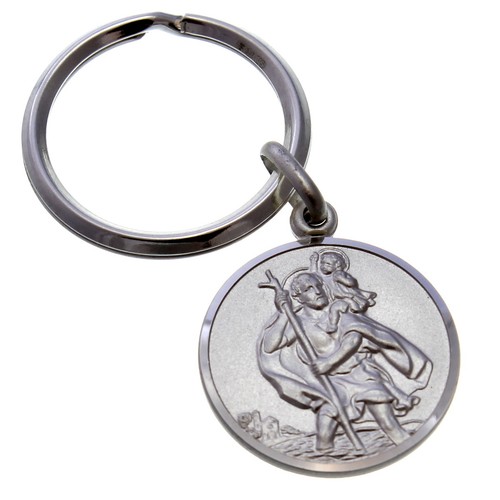SAINT CHRISTOPHER KEYRING KEY CHAIN FOB 