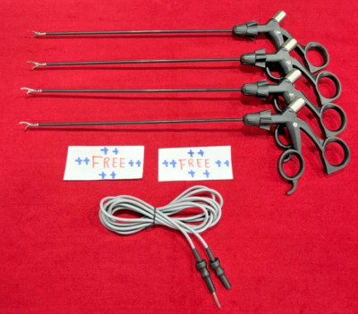 5pc-Laparoscopic Maryland Dissector 5mm SS High Quality & Monopolar Cable Free