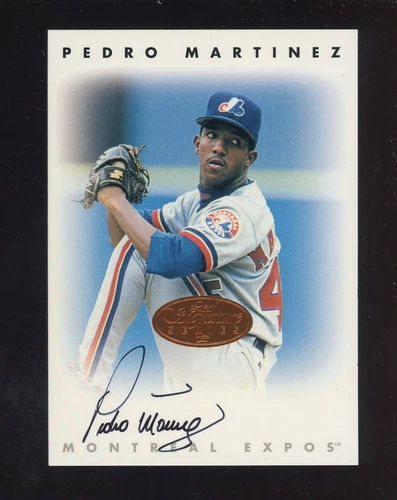 1996 Leaf Signature Series Pedro Martinez Expos HOF ON CARD AUTO