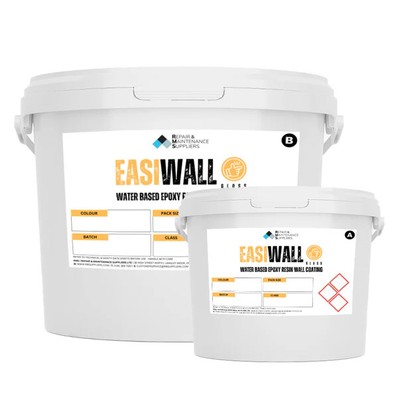 Easyflor | 2er-Pack Epoxidharz Wasserbasierte Wandfarbe für Betonwände