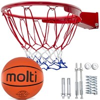 Molti Hangring Ø45Cm Basketballring Mit Netz Kipp-Mechanismus Set Mit Ball