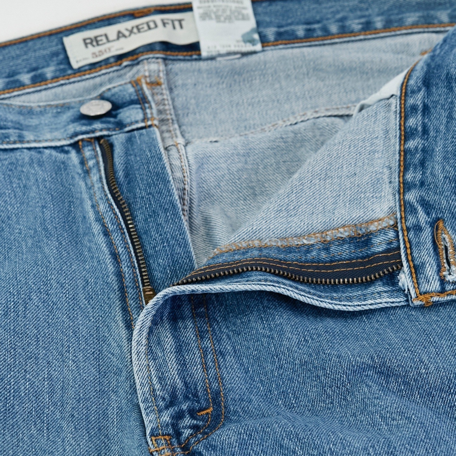 Levis 550 Men's 44x32 Relaxed Fit Tapered Leg Stonewashed Blue Denim FITS 43x31