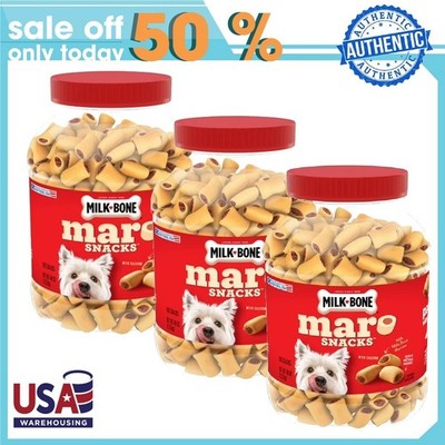 3 packs Milk-Bone MaroSnacks Small Dog Treats With Bone Marrow, 40 oz.