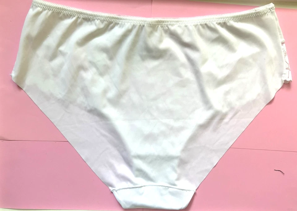 Mujer Talla L/XL Blanco Elegante Bikini con Encaje Transpirable Cómodo Bragas Encaje Foto 3 de 4