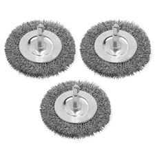 Wire Brush for Drill, 3pcs 4 Inch Wire Wheel Brush Cup Set, 0.012 Inch Coarse Ca