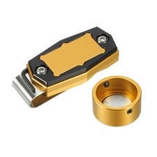 Billiard Magnetic Chalk Holder Round Pool Cue Chalk Tip Case Gold Black