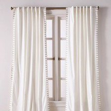 Anthropologie Maeve Embroidered Curtain Panel – Taupe Cotton 108x50 – NWT