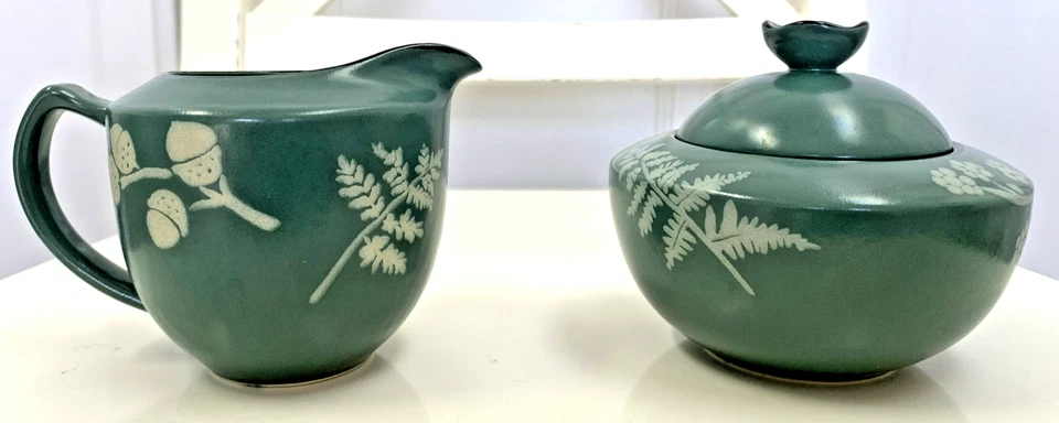 Mikasa Fashion Plaza Country Walk Creamer & Sugar Bowl with Lid - EUC - Image 3 of 4