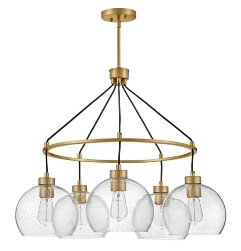 Lark 83014 Rumi 5 Light 30"W Ring Chandelier - Brass - Picture 9 of 10
