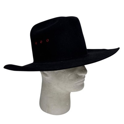 Vintage The Roundup 4X Black Beaver Cowboy Hat Mens Size 6-7/8