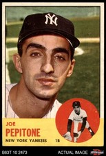 1963 Topps #183 Joe Pepitone Yankees 6.5 - EX/MT+