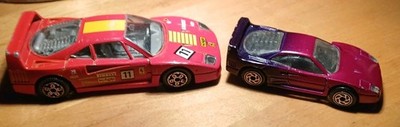 Burago 1987 FERRARI F40 Diecast & Matchbox 1:59 Purple 