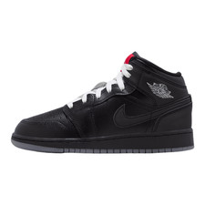 Air Jordan 1 Mid SE Big Kids' Shoes Black/White/Wolf Grey/Black 