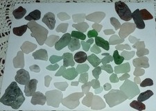 Genuine Real Beach Surf Tumbled Campfire Sea Glass 75 Interesting Pieces L K