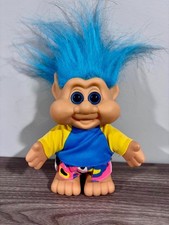 Vintage Troll Doll Blue Teal Hair Summer Beach Swim Trunks 7"