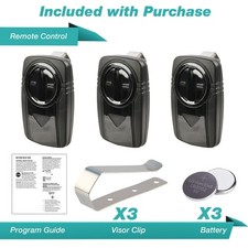 3x Garage Door Opener 2-Button Remote Black for Universal Chamberlain KLIK5U