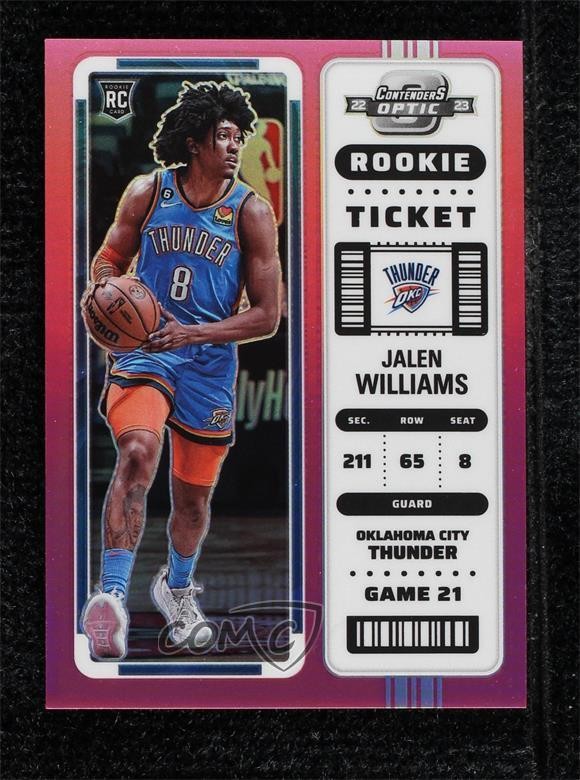 2022 Panini Contenders Optic Rookies Pink Prizm 64/75 Jalen Williams #8 RC 7iu