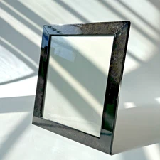 Tizo Italy 8x10" Black Brown Burl Wood Photo Picture Frame Free Standing