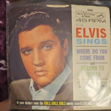 Vintage Elvis Sings - Where Do You Come From/Return To Sender 45 RPM Record VG