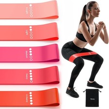 Portable Resistance Bands Set - Non-Slip 5-Pack for Glute, Arm  Leg Workouts