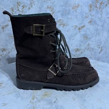 Polo Ralph Lauren Ranger Youth Kids Size 6M Shoes Brown Green Suede Buckle Boots