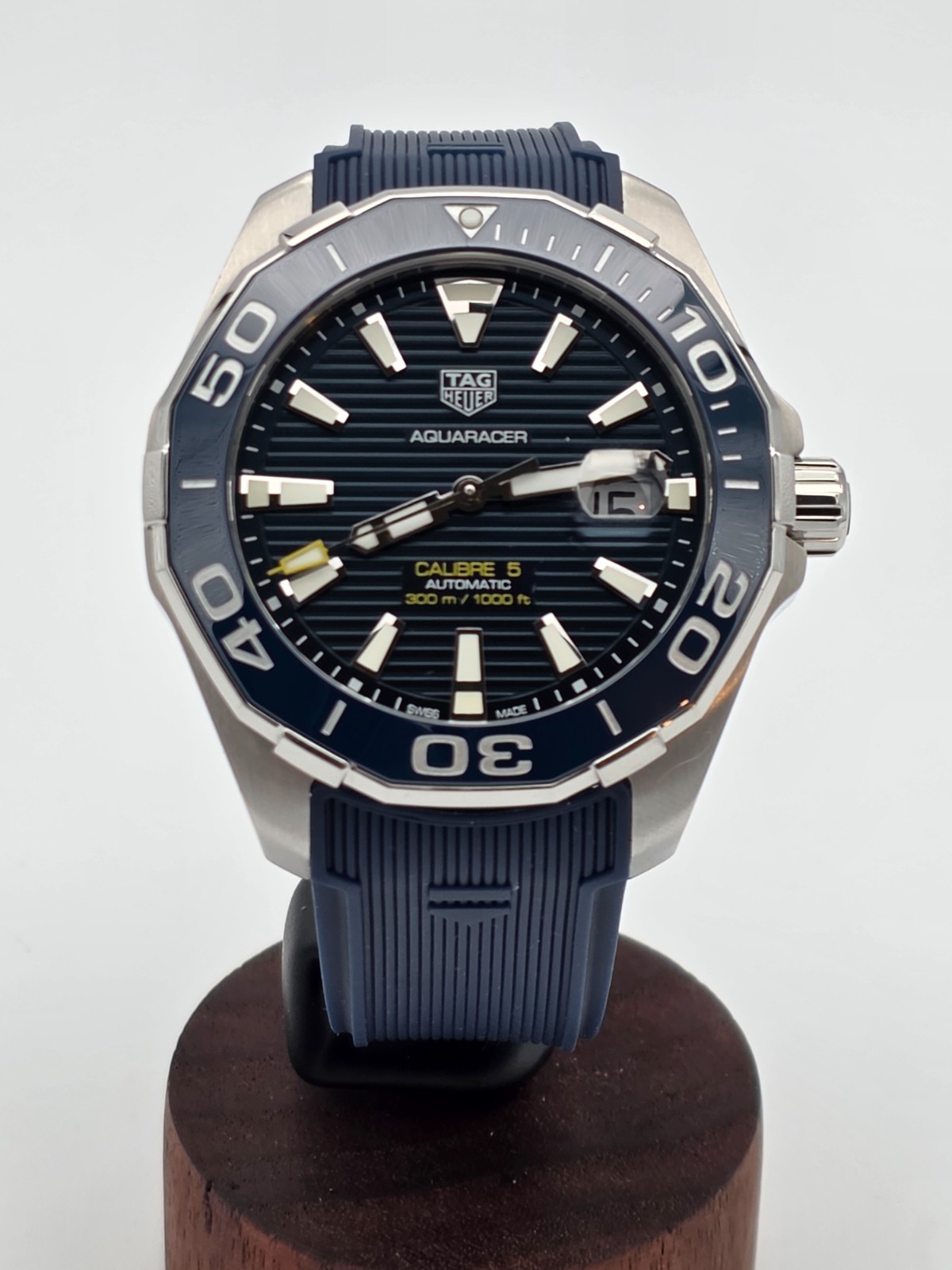 Tag Aquaracer 43mm WAY201B Automatic  Watch on NEW Aftermarket Rubber Strap