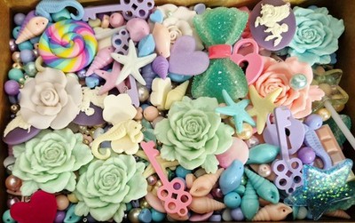Pastell Kawaii, süße Perlensuppe, Charms und Perlen, Schmuckherstellung, 100g Löffel