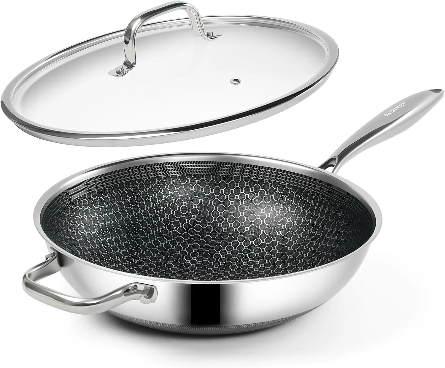 Wok Pan Hybrid 12 inch Wok with Lid Cover Stir-fry pans Nonstick Stainless Steel
Opens in a new wind