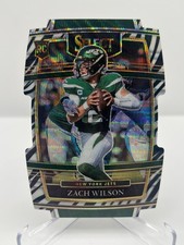 2021 Panini Select Zach Wilson Rc Zebra Concourse Die-cut No. 44 Jets 2021 Panini Select Zach Wilson Rc Zebra Concourse Die-cut No. 44 Jets