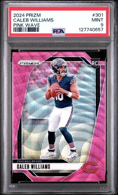 2024 Caleb Williams Panini Prizm #301 Pink Wave PSA 9