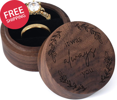 Ring Box, Wooden Ring Box for Wedding Ceremony Ring Bearer Box, Engagement Ring