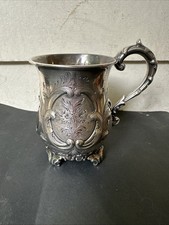 A Fine Antique Sterling Silver Christening Mug by Richard Pearce London 1852